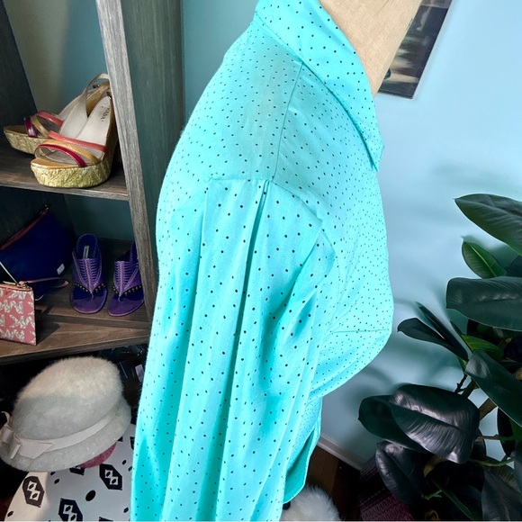 Vintage 🌸 80s Mint Green Polka Dot Pocket Dress - Picture 6 of 6